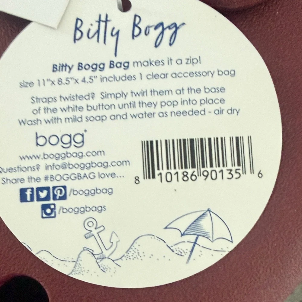 Bitty BOGG BAG Wine Color- BRAND NEW with tags! - Picture 10 of 11